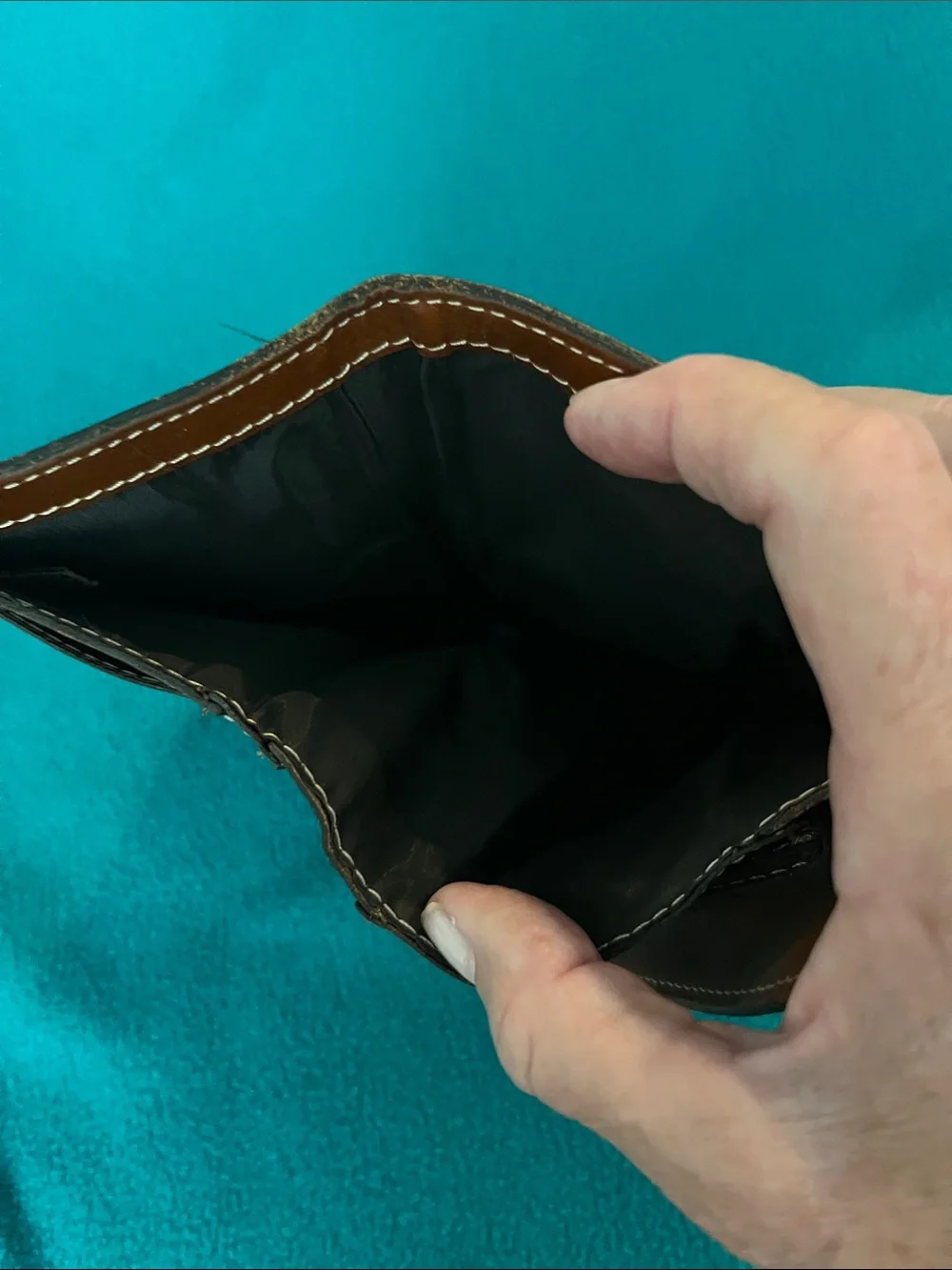 Patricia Nash Golden Brown Envelope-Style Leather Wallet Clutch